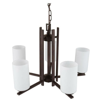 Farmhouse Dimmable Bronze 5 Column Lights Metal Wood Chandelier - Deals Kiosk