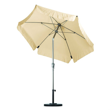 Beige 7.5 Foot Off-White Patio Umbrella with Push Button Tilt and Metal Pole - Deals Kiosk