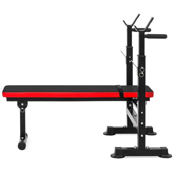 Adjustable Folding Flat Bench Press Barbell Weight Rack Home Gym - Deals Kiosk