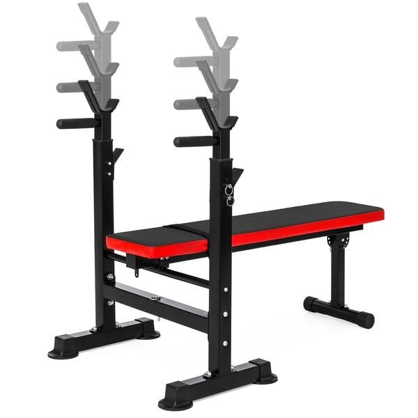 Adjustable Folding Flat Bench Press Barbell Weight Rack Home Gym - Deals Kiosk
