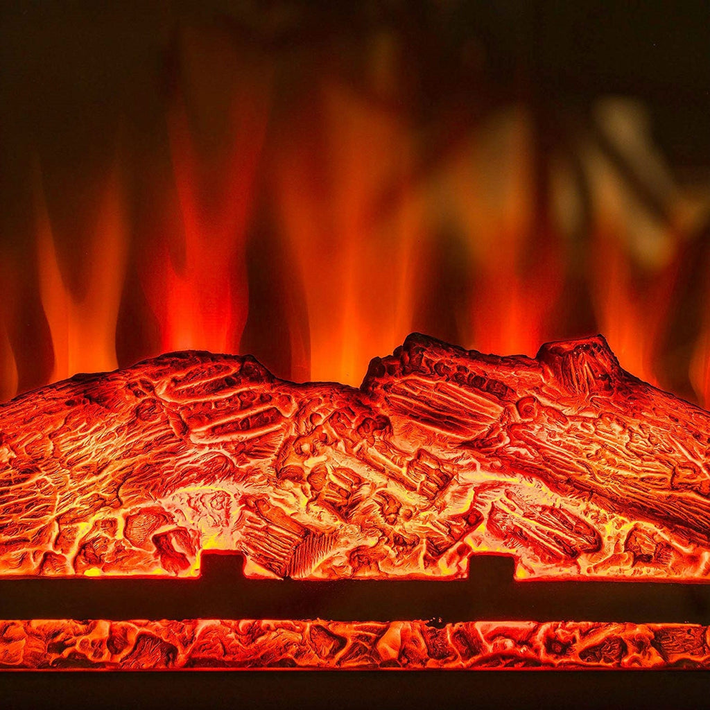 Freestanding Electric Fireplace Heater in Brown Wood Finish - Deals Kiosk