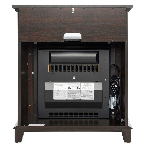 Freestanding Electric Fireplace Heater in Brown Wood Finish - Deals Kiosk