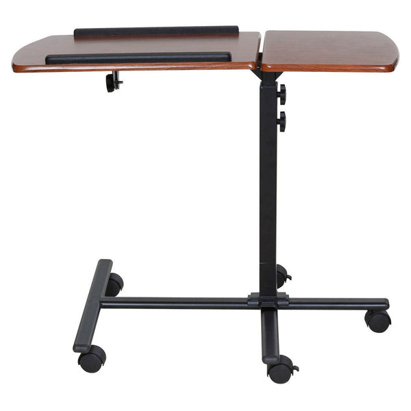 Adjustable Height Laptop Cart Computer Desk in Cherry Finish - Deals Kiosk