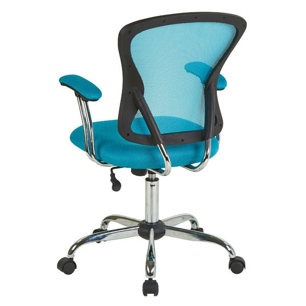 Blue High Back Mesh Office Chair with Padded Armrest - Deals Kiosk