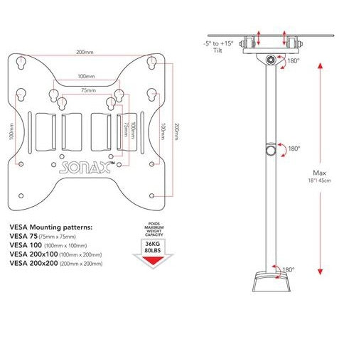 Adjustable Wall Mount TV Stand Bracket for up to 40-inch TV - Deals Kiosk