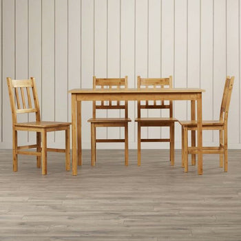 5-Piece Eco-Friendly Solid Bamboo Dining Set - Deals Kiosk