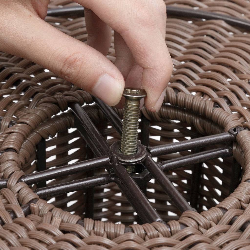 Brown 17 Inch Elevated Rattan Cat Bed with Plush Cushion - Deals Kiosk