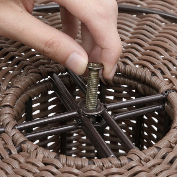 Brown 17 Inch Elevated Rattan Cat Bed with Plush Cushion - Deals Kiosk