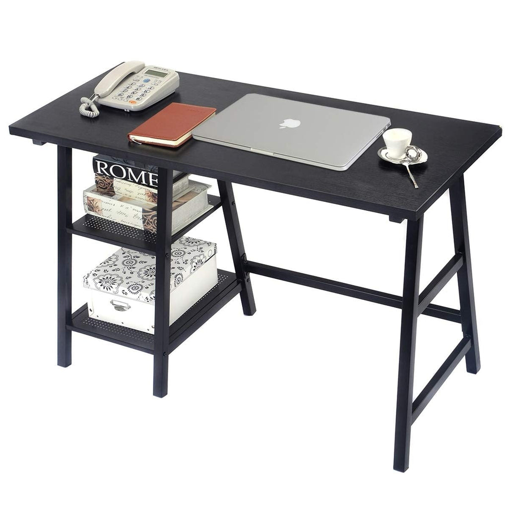 Black Metal and Wood Modern Computer Desk - Deals Kiosk