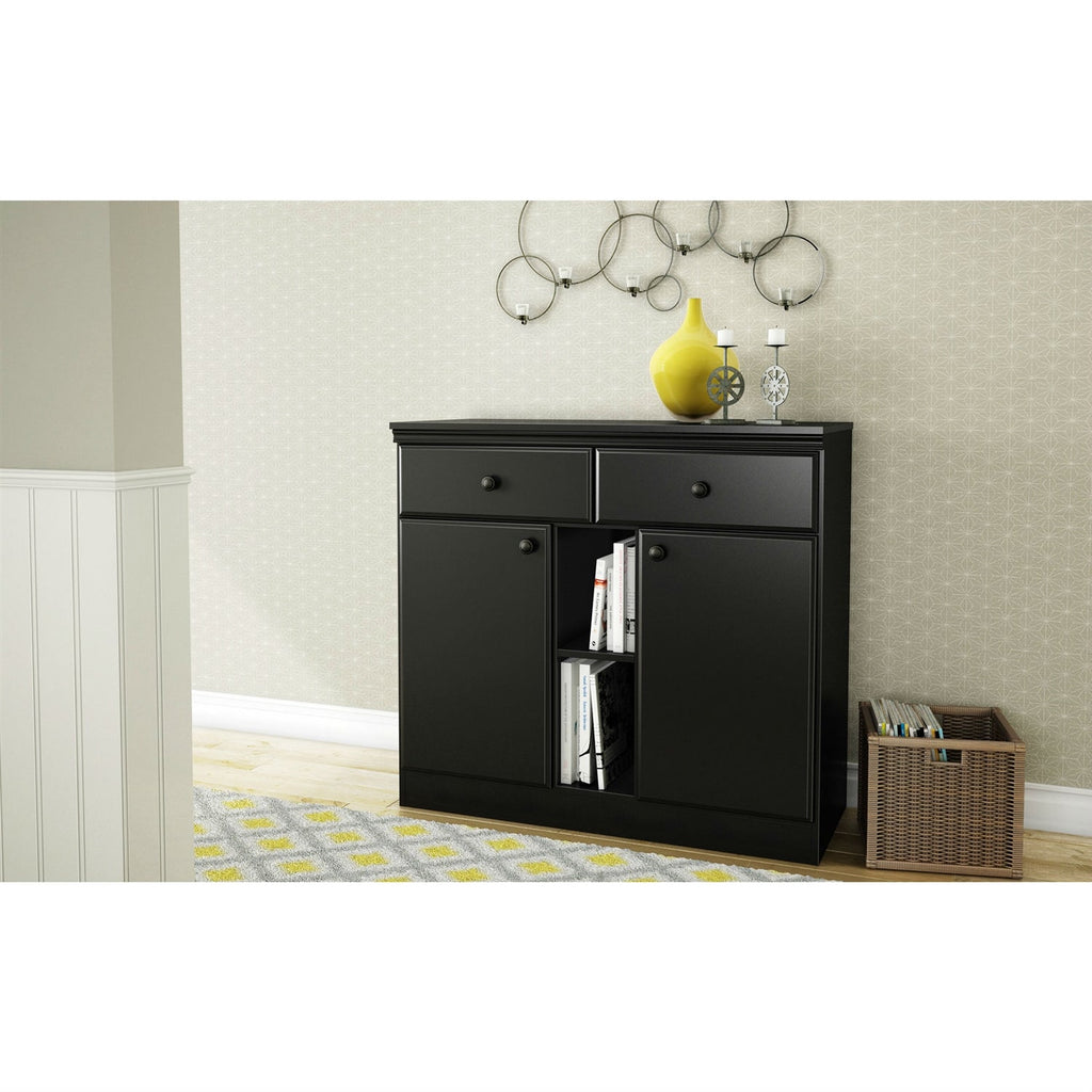 Black Sideboard Console Table Buffet Server with Adjustable Shelves - Deals Kiosk