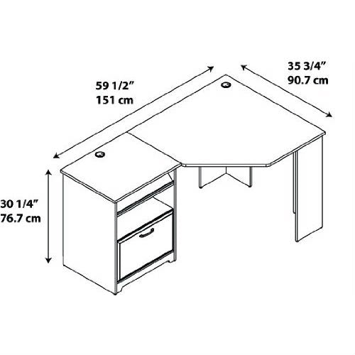 L-Shaped Corner Computer Desk with File Drawer in Espresso Wood Finish - Deals Kiosk