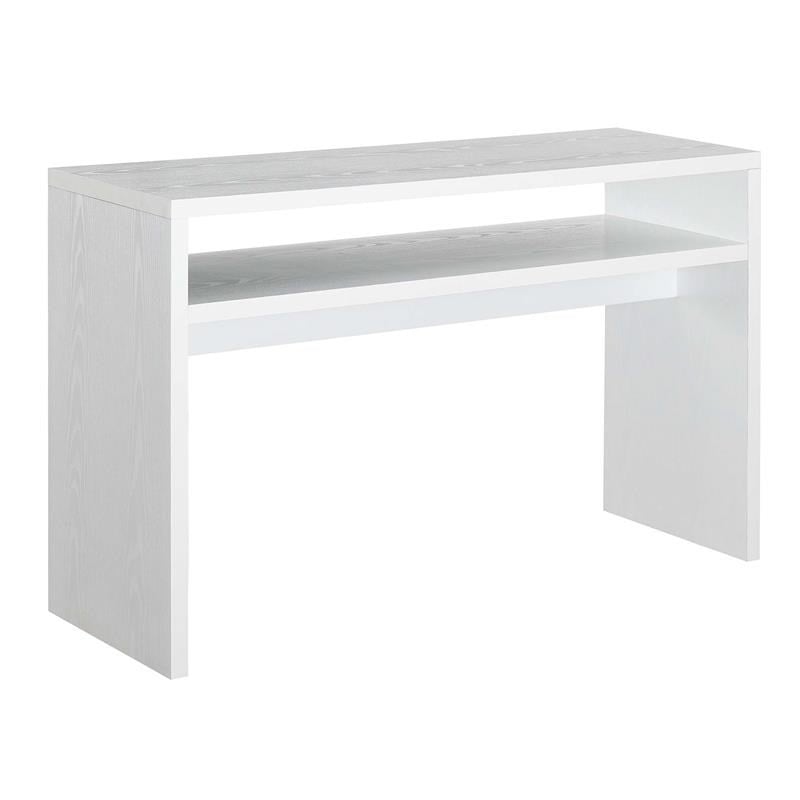 Modern FarmHome White Sofa Table Console Table with Bottom Shelf - Deals Kiosk