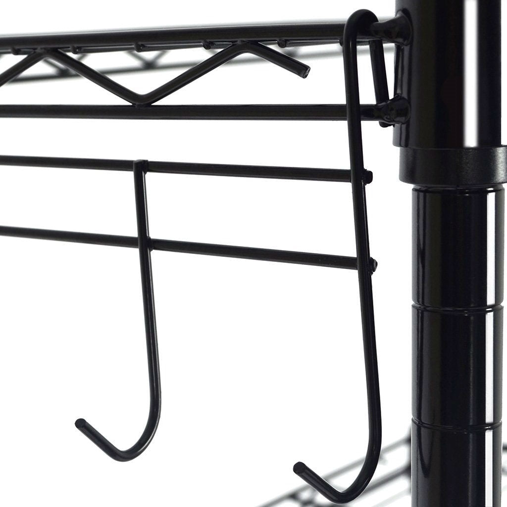 Black Metal 5-Tier Bakers Rack Kitchen Storage Shelving Unit - Deals Kiosk