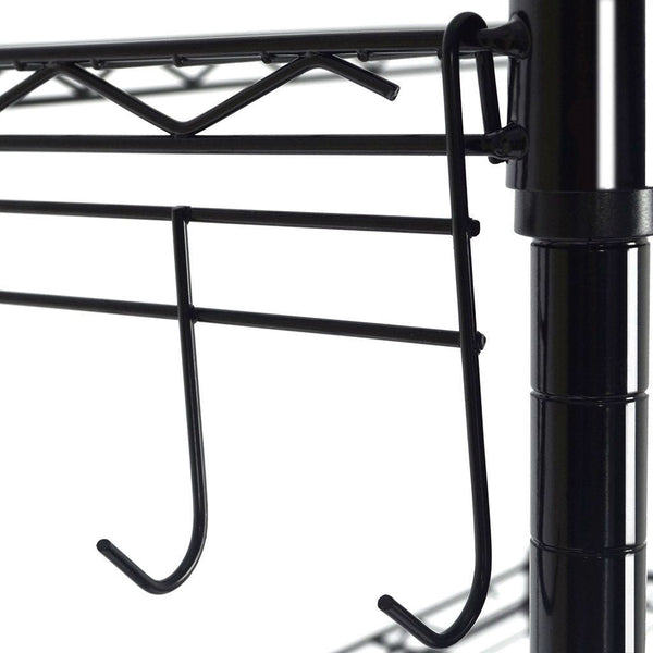 Black Metal 5-Tier Bakers Rack Kitchen Storage Shelving Unit - Deals Kiosk