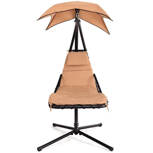 Beige Outdoor Modern Hammock Canopy Porch Swing Lounge Chair - Deals Kiosk