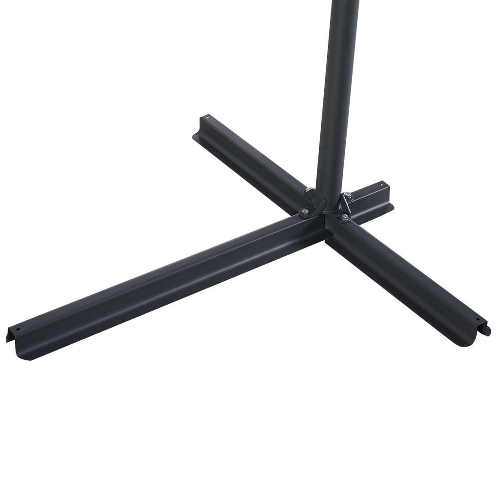 Burgundy 10-Ft Outdoor Steel Pole Tilt Crank Offset Patio Umbrella - Deals Kiosk