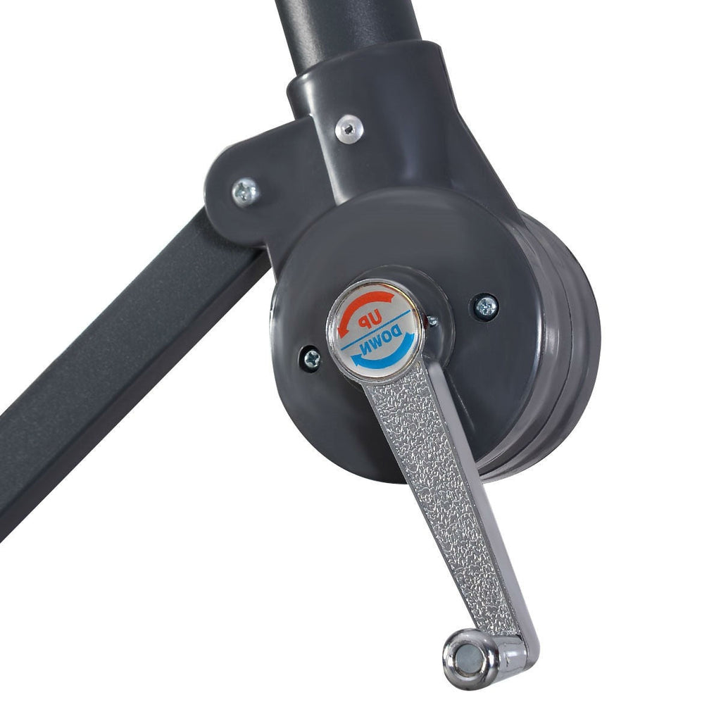 Burgundy 10-Ft Outdoor Steel Pole Tilt Crank Offset Patio Umbrella - Deals Kiosk