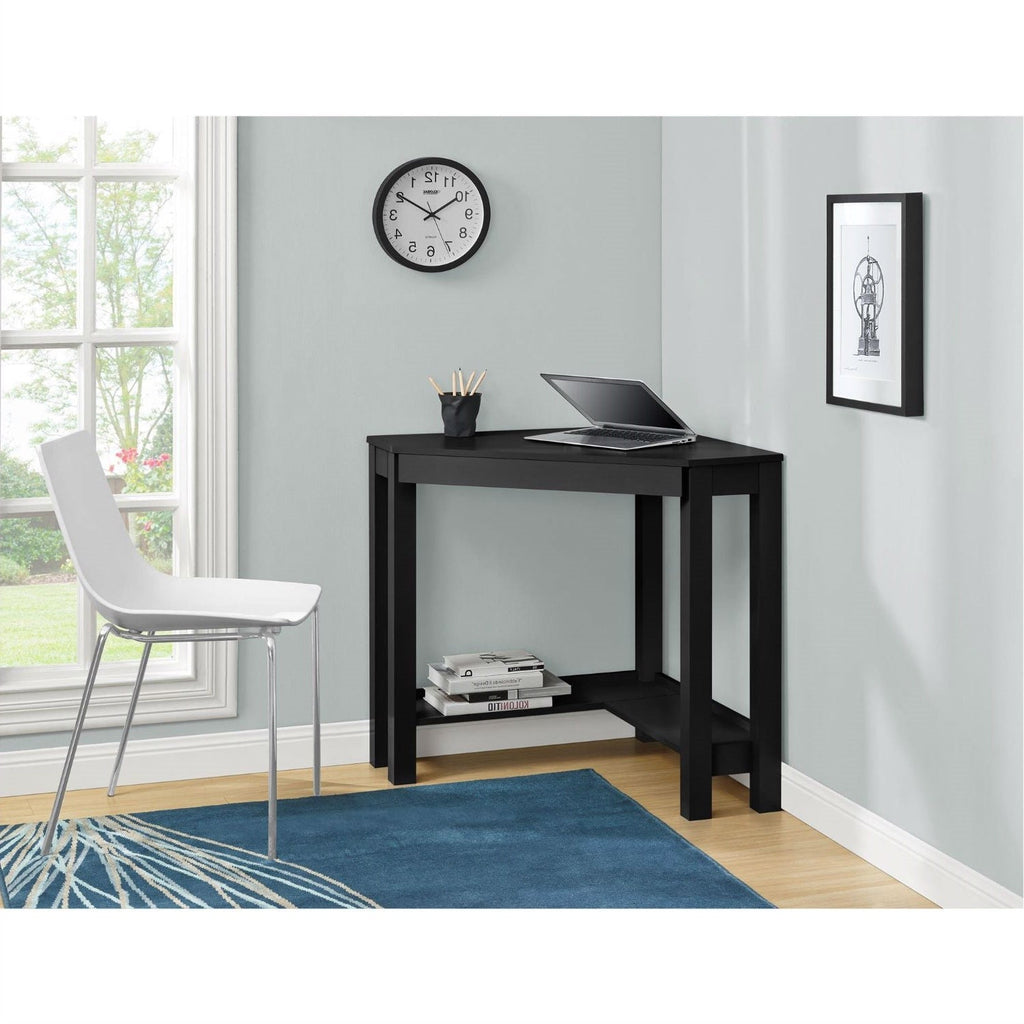 Home Office Corner Desk Laptop Writing Table with Drawer in Black - Deals Kiosk