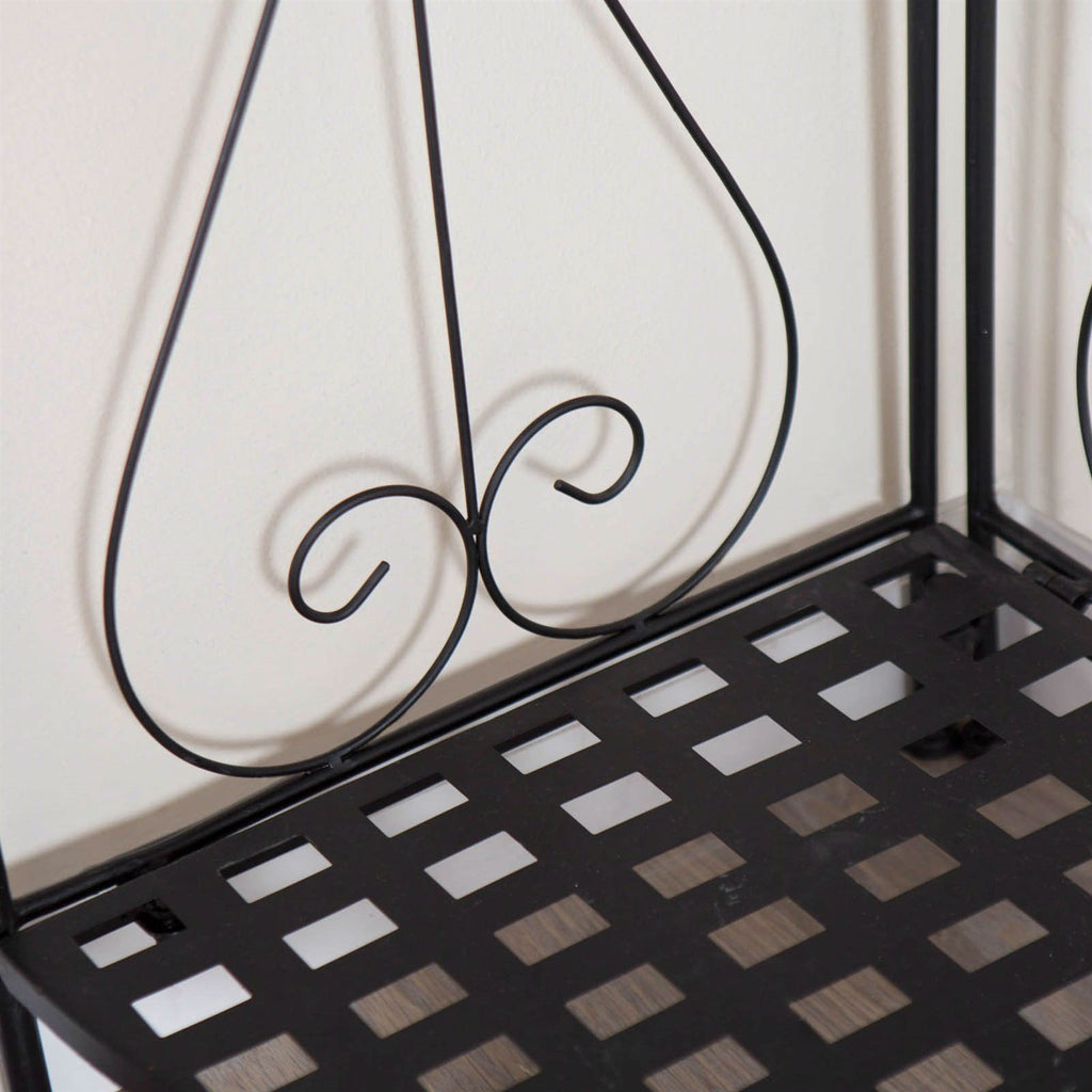 Indoor / Outdoor Corner Bakers Rack Folding Metal Plant Stand with 4-Shelves - Deals Kiosk