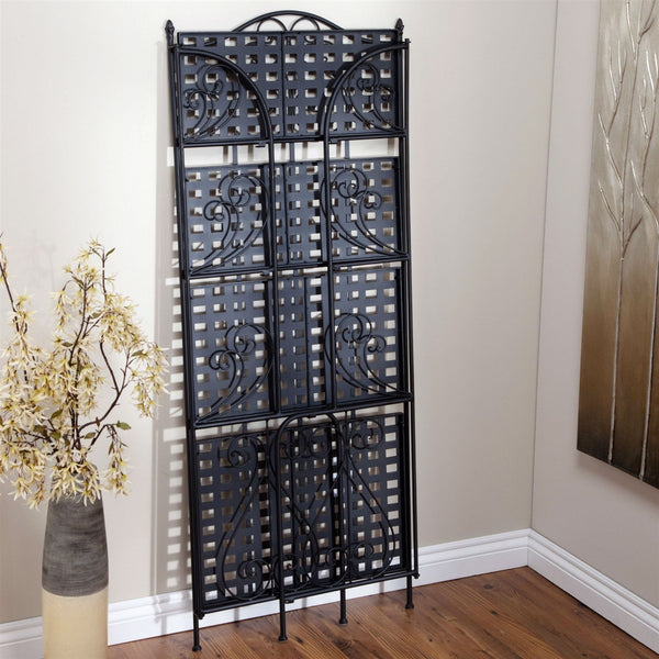 Indoor / Outdoor  Folding Metal Bakers Rack Plant Stand with 4 Shelves - Deals Kiosk