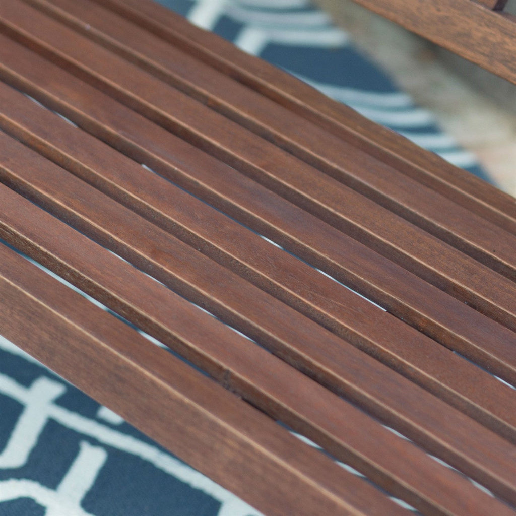 4-Ft Outdoor Garden Bench in Dark Brown Weather Resistant Wood Finish - Deals Kiosk