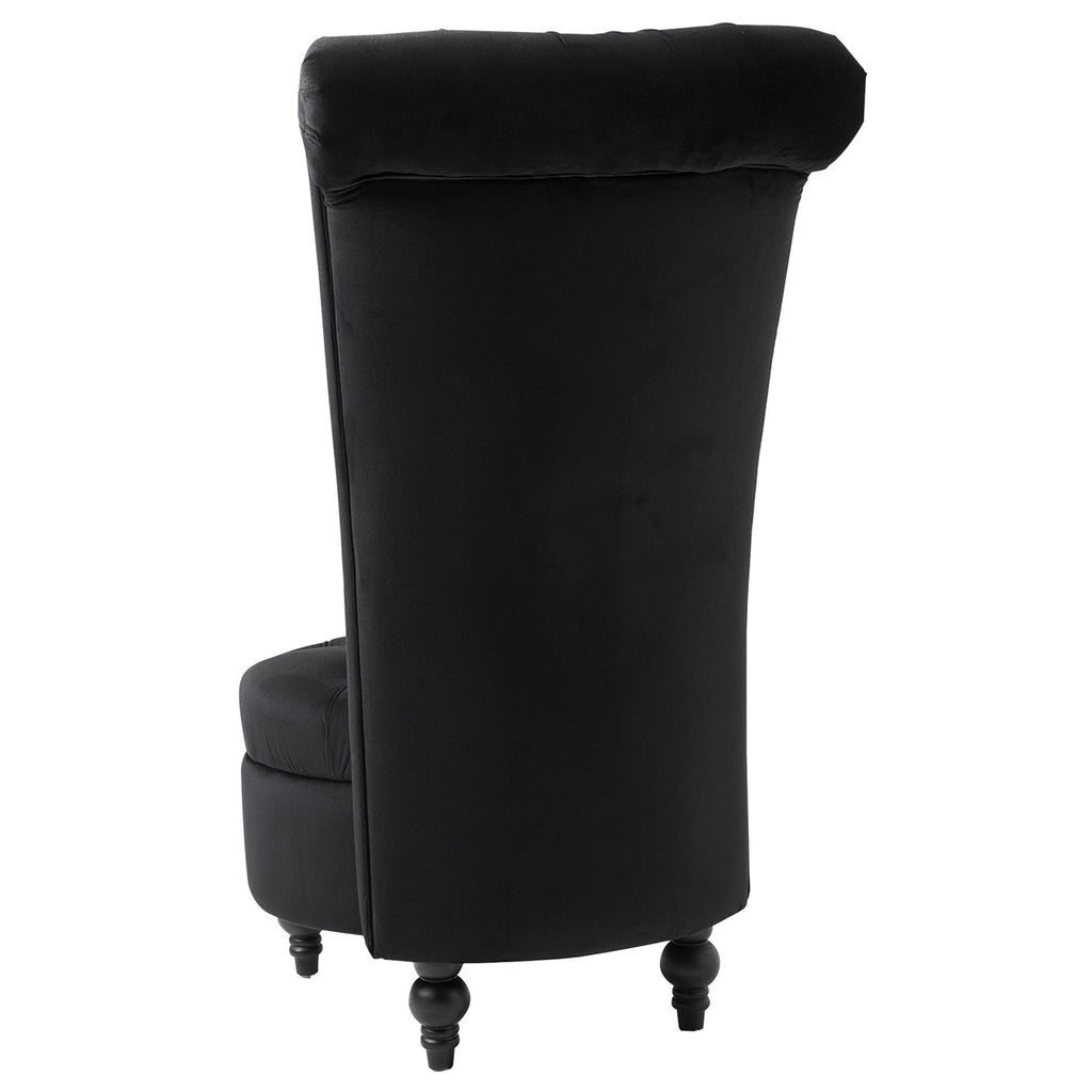 Black Tufted High Back Plush Velvet Upholstered Accent Low Profile Chair - Deals Kiosk