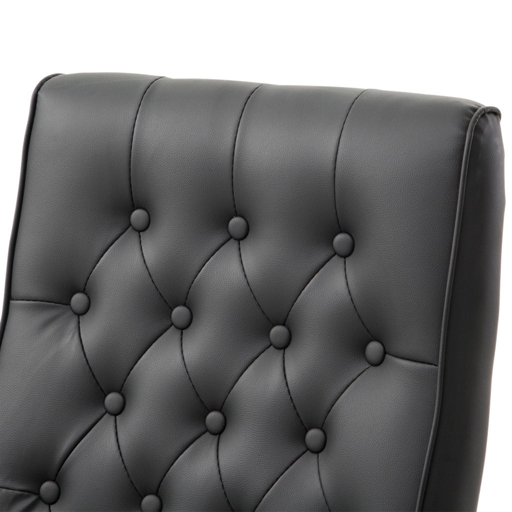 Black Wooden Faux Leather Adjustable High Back Executive Home Office Chair - Deals Kiosk