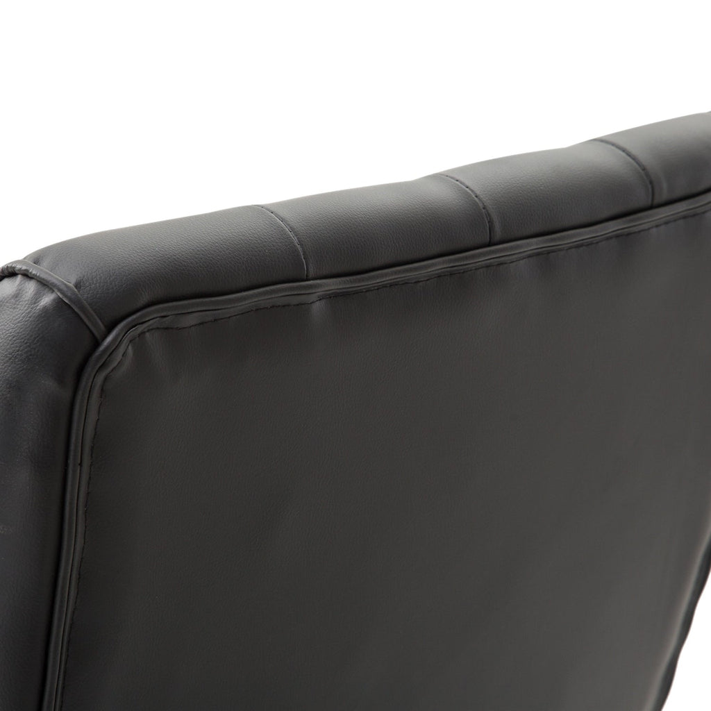 Black Wooden Faux Leather Adjustable High Back Executive Home Office Chair - Deals Kiosk