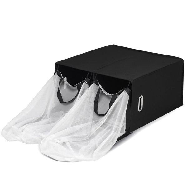 Black 2-Bin Laundry Hamper Clothes Storage Basket with Removable Bags - Deals Kiosk