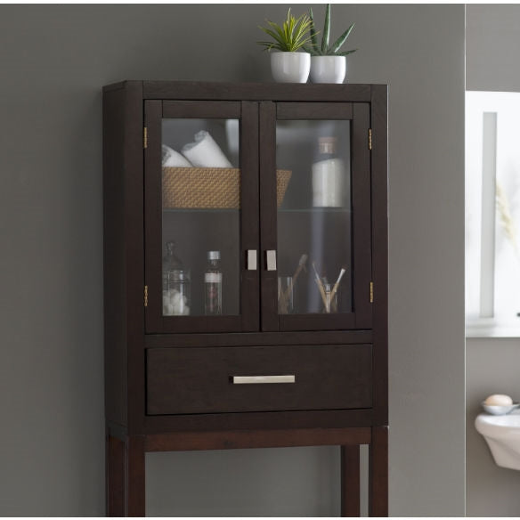 Espresso Modern Bathroom Over the Toilet Space Saver Cabinet - Deals Kiosk