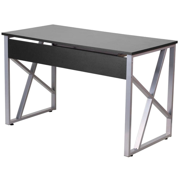 Contemporary Black Laminate Office Computer Desk with Keyboard Tray - Deals Kiosk