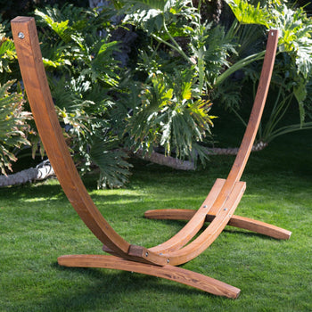 Blue 2-Person Quilted Hammock with Durable Wood Frame Stand - Deals Kiosk