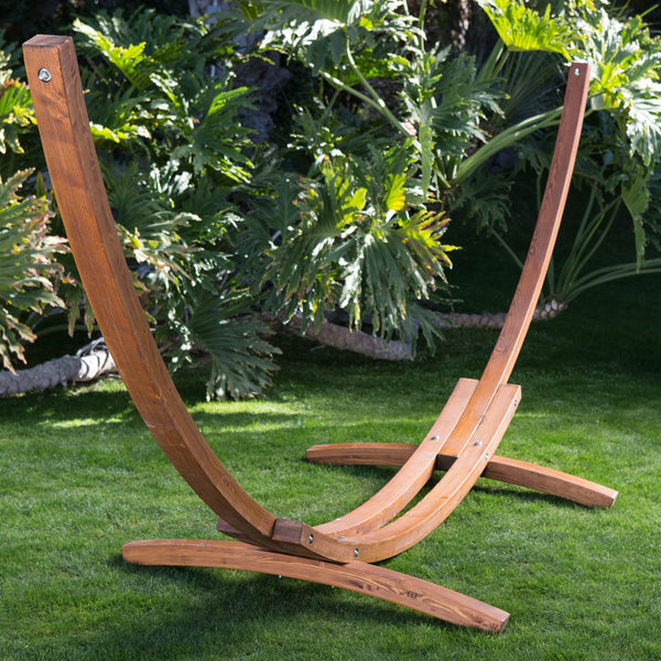 Blue 2-Person Quilted Hammock with Durable Wood Frame Stand - Deals Kiosk