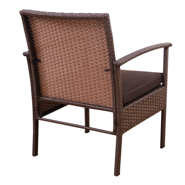Brown 4-Piece Outdoor Rattan Patio Furniture Set - Deals Kiosk