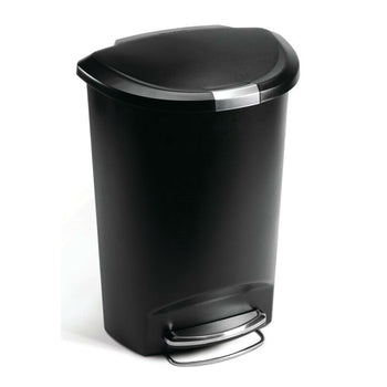 Black 13-Gallon Kitchen Trash Can with Foot Pedal Step Lid - Deals Kiosk