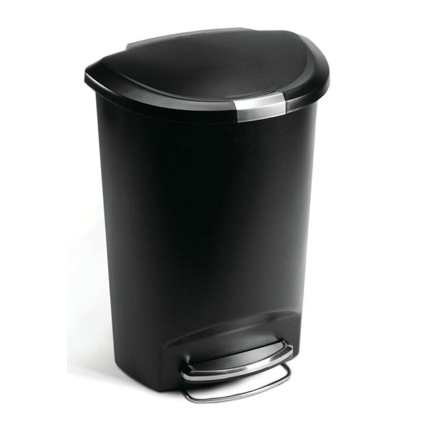 Black 13-Gallon Kitchen Trash Can with Foot Pedal Step Lid - Deals Kiosk