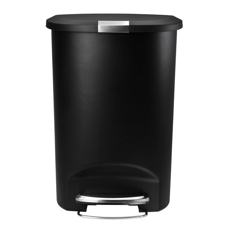 Black 13-Gallon Kitchen Trash Can with Foot Pedal Step Lid - Deals Kiosk