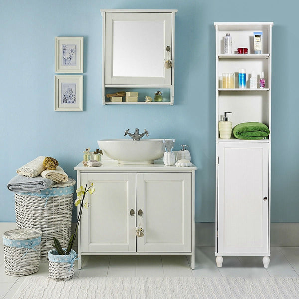 Bathroom Storage Tower Display Linen Cabinet with Open Shelves - Deals Kiosk