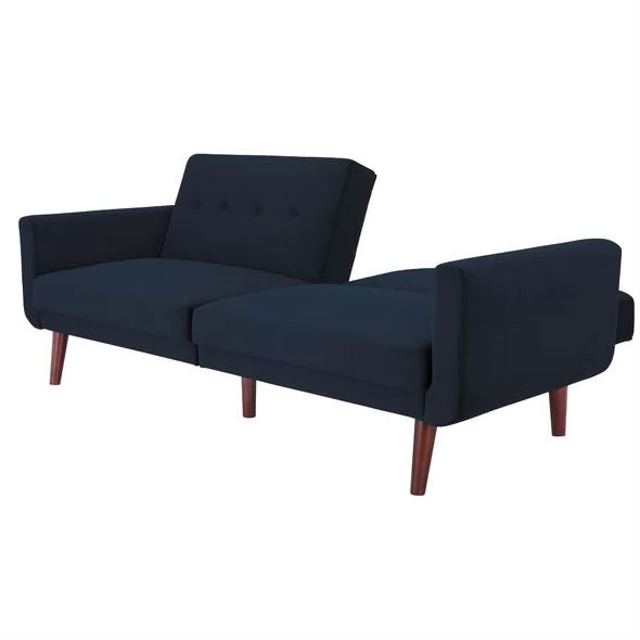 Blue Velvet Modern Mid-Century Style Upholstered Sleeper Sofa Bed - Deals Kiosk