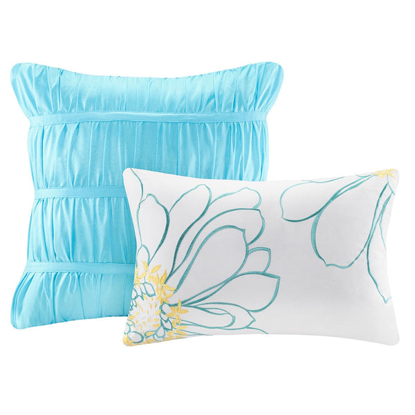 Light Blue Full/Queen 5-Piece Comforter Set w/ 2 Shams & 2 Pillows - Deals Kiosk
