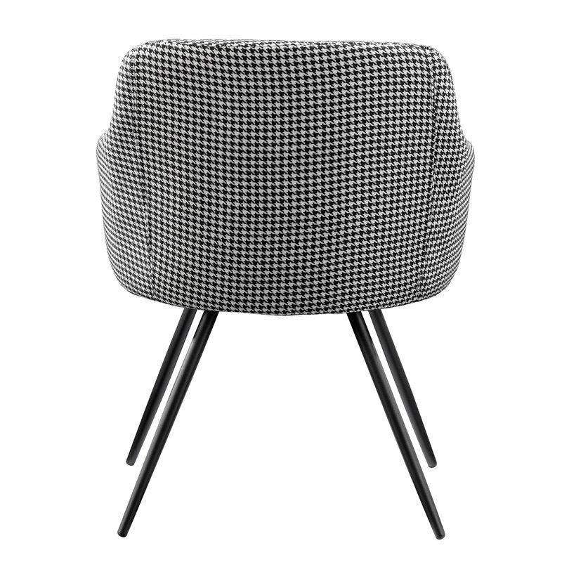 Black and White Upholstered Mid-Century Low Back Armchair Steel Legs - Deals Kiosk