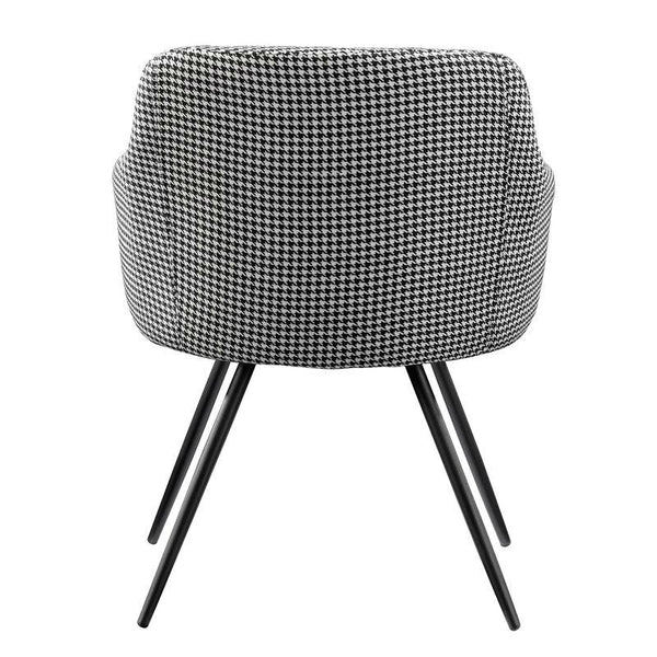 Black and White Upholstered Mid-Century Low Back Armchair Steel Legs - Deals Kiosk