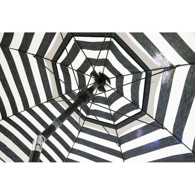 6 Foot Black White Stripe Drape Umbrella Manual Lift with Tilt - Deals Kiosk