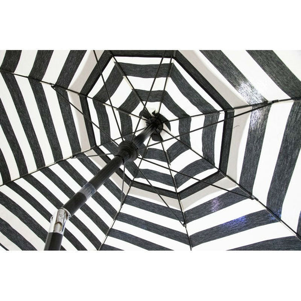 6 Foot Black White Stripe Drape Umbrella Manual Lift with Tilt - Deals Kiosk