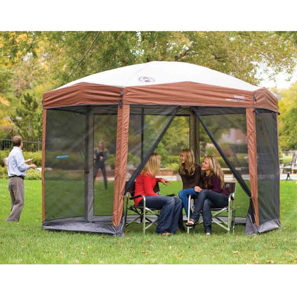 Instant 12ft x 10Ft Hexagon Screened Canopy Gazebo with Removable Insect Screen - Deals Kiosk