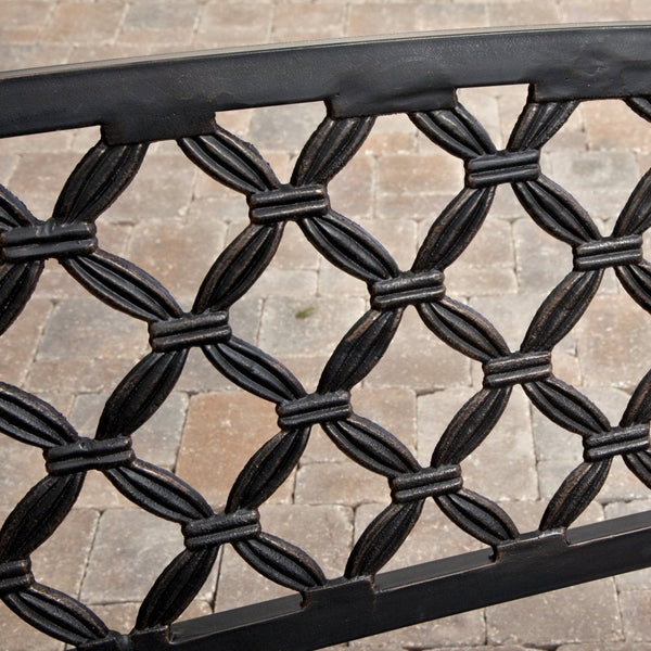 4-Ft Metal Garden Bench with Bronze Highlights over Antique Black Finish - Deals Kiosk