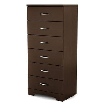 Contemporary Bedroom 6 Drawer Lingerie Chest in Chocolate - Deals Kiosk