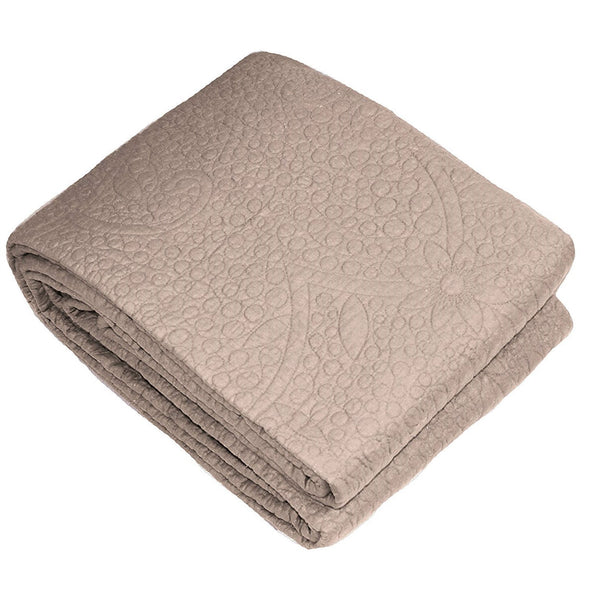 California King 3-Piece Quilted Bedspread 100% Cotton in Taupe - Deals Kiosk
