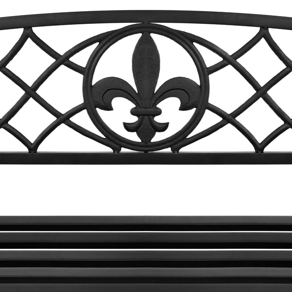 Farmhouse Black Sturdy 2 Seat Porch Swing Bench Scroll Accents - Deals Kiosk