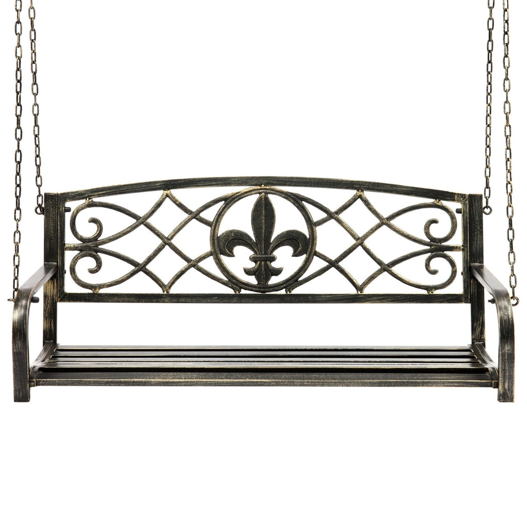 Farm Home Bronze Sturdy 2 Seat Porch Swing Bench Scroll Accents - Deals Kiosk